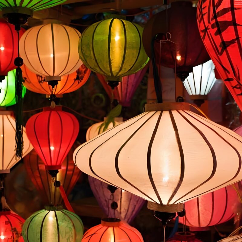 Silk lanterns float